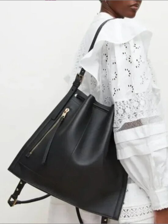 AllSaints Alpha Convertible Leather Backpack main image 5